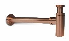 Blue Label Brondby messing design sifon 1 1/4", inclusief muurbuis, geborsteld brons