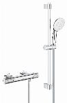 Grohe Grohtherm 1000 Performance comfortset m. douchethermostaat m. koppelingen HOH=15cm m. glijstang 60cm en handdouche m. 2 straalsoorten chroom 34834001