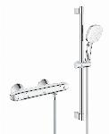 Grohe Grohtherm 1000 New comfortset m. douchethermostaat m. koppelingen HOH=15cm m. glijstang 60cm en handdouche m. 2 straalsoorten chroom 34820005