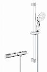 Grohe Grohtherm 1000 Performance comfortset m. douchethermostaat z. koppelingen HOH=12cm m. glijstang 60cm en handdouche m. 2 straalsoorten chroom 34837001