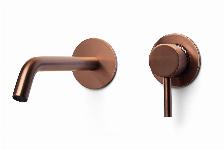 Blue Label Brondby wastafelkraan wand 18cm cold start incl. inbouwdeel geborsteld brons FK-0322-BR
