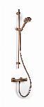 Blue Label Brondby glijstangset 90cm met douchethermostaat 150mm slang 150cm geborsteld brons FK-8072A-S-BR