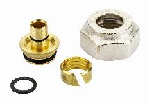 Danfoss aansluit koppeling 16 x 2mm - 3/4'' euroconus. Voor aluminium kunststof buis ( AKB / alu-pex )