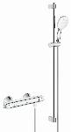 Grohe Grohtherm 1000 New comfortset m. douchethermostaat m. koppelingen HOH=15cm m. glijstang 90cm en handdouche m. 2 straalsoorten chroom 34824005