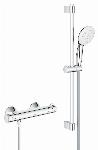 Grohe Grohtherm 800 comfortset m. douchethermostaat m. koppelingen HOH=15cm m. glijstang 60cm en handdouche m. 2 straalsoorten chroom 34565002