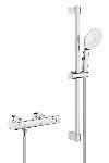 Grohe Grohtherm 800 Cosmopolitan comfortset m. douchethermostaat m. koppelingen HOH=15cm m. glijstang 60cm en handdouche m. 2 straalsoorten chroom 34768001 