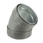 Velu bocht, 160mm, 45 graden, SVZ, dampdichte isolatie 9mm, SAFE