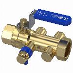 Raminex terugstroombeveiliging TBE-EA, 3/4" x 3/4", 2x binnendraad, DN20, PN10, met kogelafsluiter en aftapper 280318