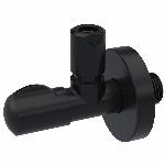 Raminex hoekstopkraan Linea 1/2" bui.dr. x 10 mm knel mat zwart lang model inclusief rozet 1200053