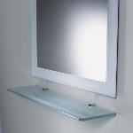 Raminex planchet rechthoekig, mat gezuurd, 800 mm x 150 mm, gehard glas, hoeken afgekant licht ronde randen 630143