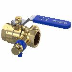 Raminex kogelkraan s.28, 3/4" x 3/4", 2x binnendraad, DN20, PN10 met aftapper messing 282311