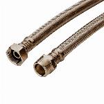 Flexibele aansluitslang m rvs omvlechting 1/2" wartel bin.dr. x 1/2" wartel bin.dr. / L=700 mm / DN13 / PN10 / Kiwa TAQ204679