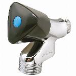 Raminex beluchterkraan met keerklep 1/2" x 3/4" 2x buitendraad chroom handknop zwart 11001