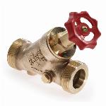 Raminex vrijstroomafsluiter, brons, 1.1/2" x 1.1/2", 2x buitendraad, DN32, met aftapgelegenheid, PN16, max. 110�C 270527