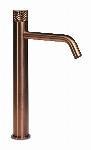 Blue Label Brondby Facet wastafelkraan high rise cold start, gekartelde greep, geborsteld brons FK-0326K-BR