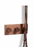 Blue Label Brondby inbouw douchethermostaat met doucheslang en handdouche, incl. inbouwdeel, geborsteld brons FK-003H-BR01