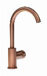 Blue Label Brondby Facet wastafelkraan C-uitloop cold start, gekartelde greep, geborsteld brons FK-0329K-BR