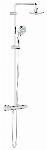 Grohe Tempesta Cosmopolitan douchesysteem m. douchethermostaat, aquadimmer, Euphoria Cosmo hoofddouche 160mm Rain, New Temp. Cosmo II handd chroom 27922000