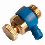 Raminex aftapper 1/4" buitendraad, messing, kunststof, 360� draaibare uitloop, met afdichtingsring, blauw EV1/4-360-010