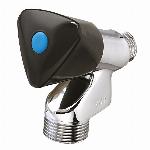 Raminex beluchterkraan 1/2" x 3/4", 2x buitendraad, zwarte handknop 11003