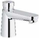 Grohe Euroeco Cosmopolitan T wastafelkraan zelfsluitend  1/2" blauw/rood chroom 36265000