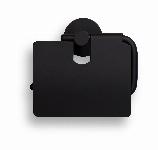 Blue Label Vida Facet toiletrolhouder met klep mat zwart