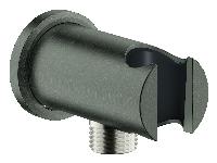 Grohe Rainshower Wandaansluitbocht met houder rond, hard graphite geborsteld