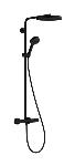 Hansgrohe Pulsify Puro 1jet showerpipe ecosmart 260 m. douchethermostaat, HOH=15cm, 3jet handdouche en doucheslang 160cm mat zwart 24237670