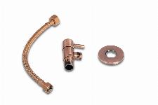 Blue Label Brondby hoekstopkraan 1/2"x3/8" compleet met 25cm aansluitslang 1/2"x3/8" voor fonteinkraan geborsteld brons FK501BR