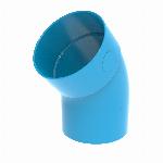 Wavin Ventiza bocht, pvc, 125, 45 graden, m/s, blauw