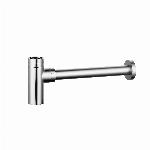 Blue Label Brondby messing design sifon 1 1/4", inclusief muurbuis, chroom