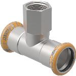 Geberit Mapress Therm rvs overgang T-stuk BI 22-Rp1/2"-22