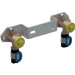 Geberit FlowFit geminibeugel met 2 muurplaten brons d16-Rp1/2"