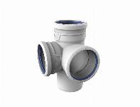 Wavin AS+ Hhoek t-stuk 87� GR 110 3xmof/spie