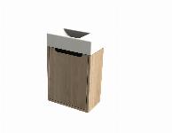 Looox Ester Toiletmeubel Grijs Eiken met Deur Links draaiend voor Catalono Fontein