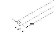 Niedax installatiebuis, 60mm, star, staal, verzinkt, afname per 6 meter