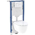 Geberit Duofix inbouwreservoir Sigma12 cm, Sigma20, wit ring mat wit, iCon WC Rimfree 118404113