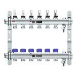 REHAU Verdeler HKV-D Easyflow RVS 6 groeps, met flow indicator min/max