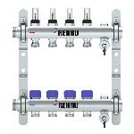 REHAU Verdeler HKV-D Easyflow RVS 4 groeps, met flow indicator min/max