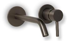 Blue Label Brondby wastafelkraan wand 18cm cold start incl. inbouwdeel gun metal FK-0322-GM