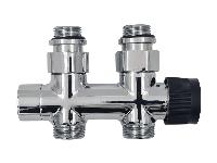 Solar Design onderblok 1/2" Recht chroom. Buisaansluiting M24. Excl (M30) thermostaatkop. Voor 2-pijps systemen (Thermrad-VeraLine)
