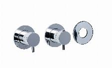 Blue Label Brondby inbouwthermostaat met 3-weg omstelling, inbouw + afbouwdeel, ronde rozetten, 1/2" aansluiting, chroom FK-CA22-H-CP
