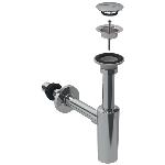 Geberit wastafelsifon met plug d32 G1 1/4" glanschr.