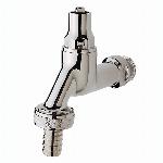 Raminex tapkraan 1/2", glansverchroomd, met steeksleutelbediening, slangwartel bovendeel 11202