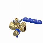 Raminex RAM antikalk kogelkraan m. afttapper 1/4" bi.dr. 1/2"x1/2" dn15 kiwa hendel blauw 282033