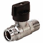 Raminex Premium gasaansluitkogelkraan recht, R 1/2" buitendraad x M24 x 1,5 buitendraad, DN12, messing verchroomd 280105