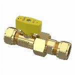 Raminex gaskogelkraan, 15 mm x 15 mm knel, DN12, messing 280100