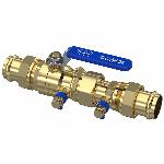 Raminex terugstroombeveiliging TBE-EA, 35 x 35 mm, Viega Profipress, DN32, PN10, met kogelafsluiter en aftapper, rvs hendel drinkwater Kiwa 283300