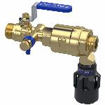 Raminex terugstroombeveiliging TBE-CA, 3/4" x 3/4", 2x buitendraad, DN15, inclusief kogelafsluiter, aftapper en filterzeef 290071