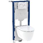 Geberit Duofix inbouwreservoir Sigma12 cm, Sigma20 bed.paneel wit ring mat wit, iCon WC Turboflush 118407111